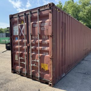 40′ x 8′ x 9.5′ Tall –Used *High Cube* Shipping / Storage Container-Wind and Watertight – RED